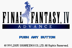 Final Fantasy IV Advance title screen for GameBoy Advance